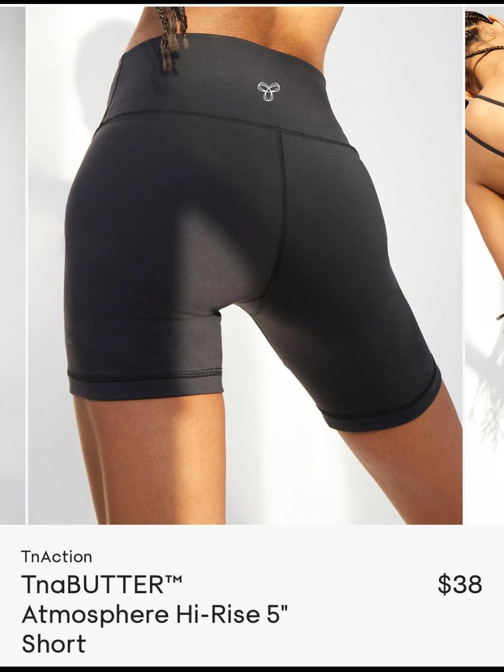 Aritzia TnAction Hi-Rise 5" Black Shorts